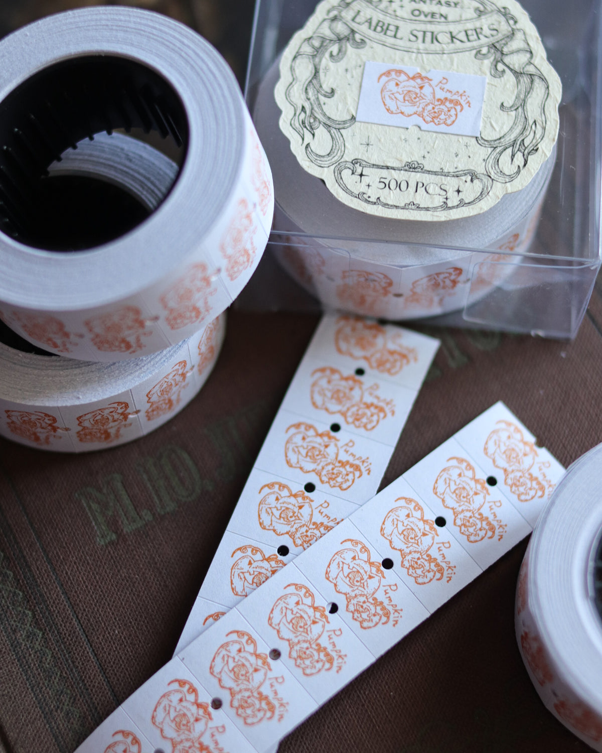 Full roll of labels sticker - Pumpkin 標籤貼紙整卷 - 南瓜