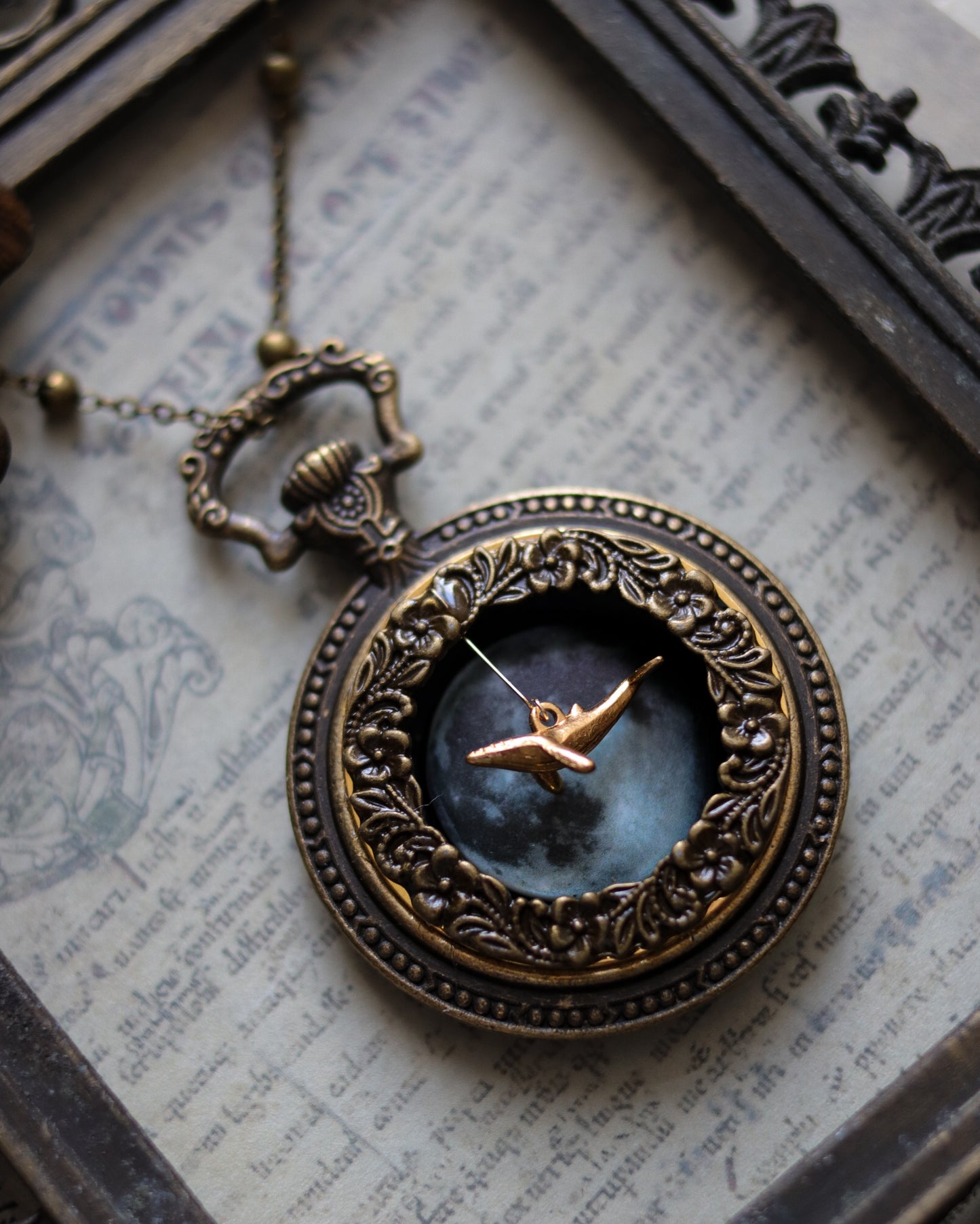 Vintage style necklace - Flying On Moonlit Night