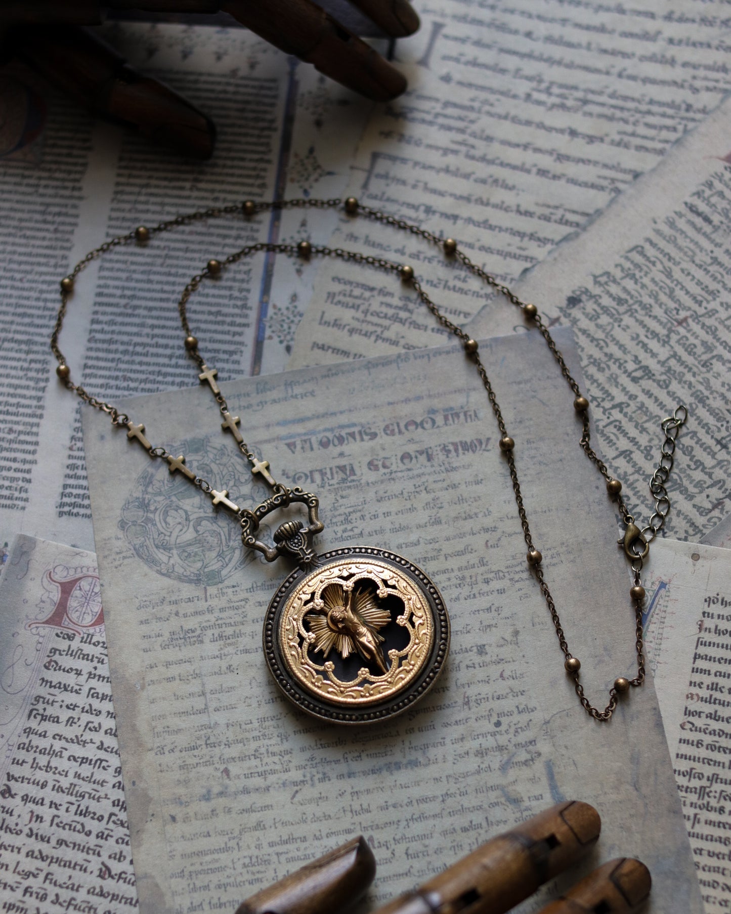 Vintage style necklace - Stained Glass Window Faith-Sacrifice