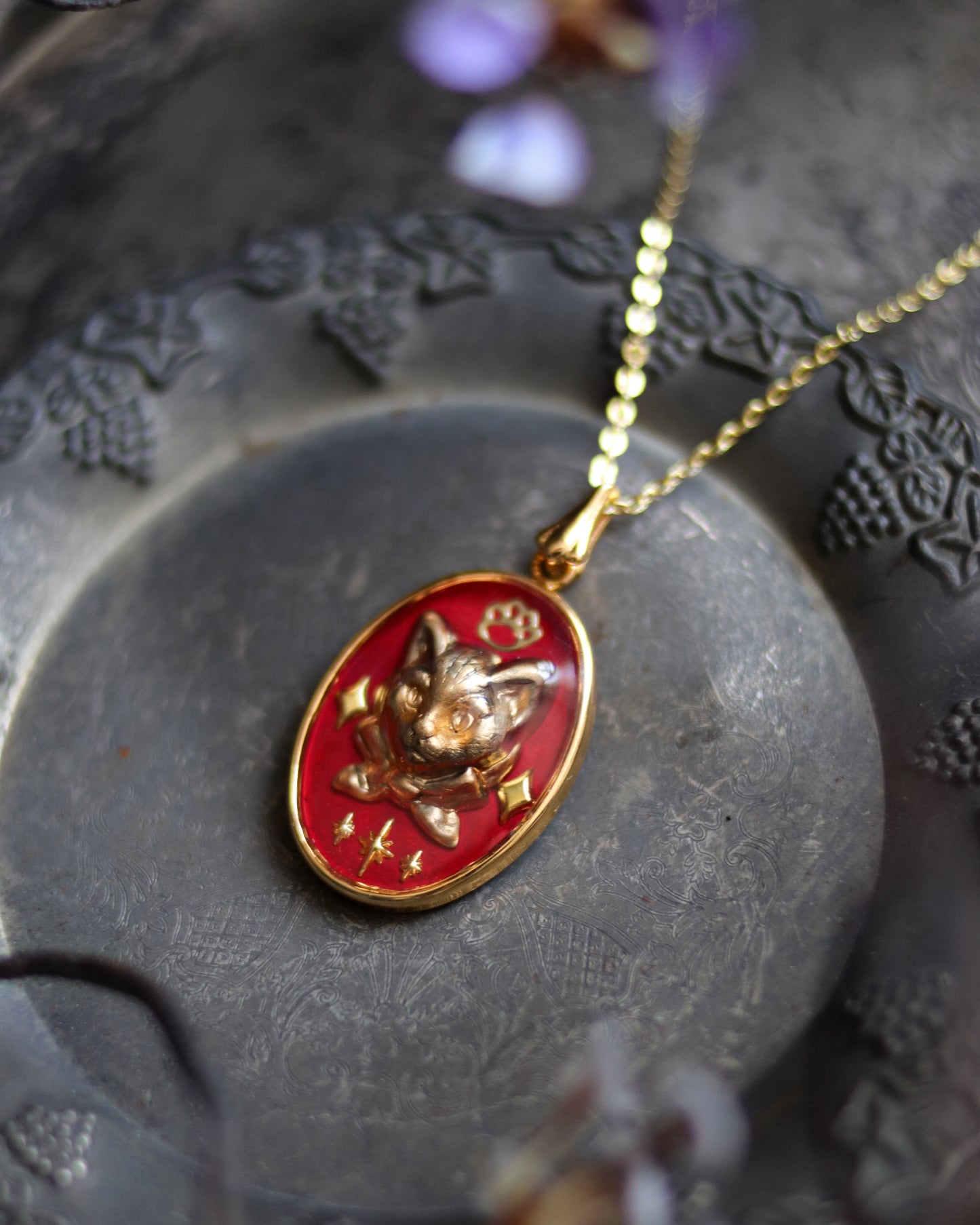 Vintage style necklace - Cat