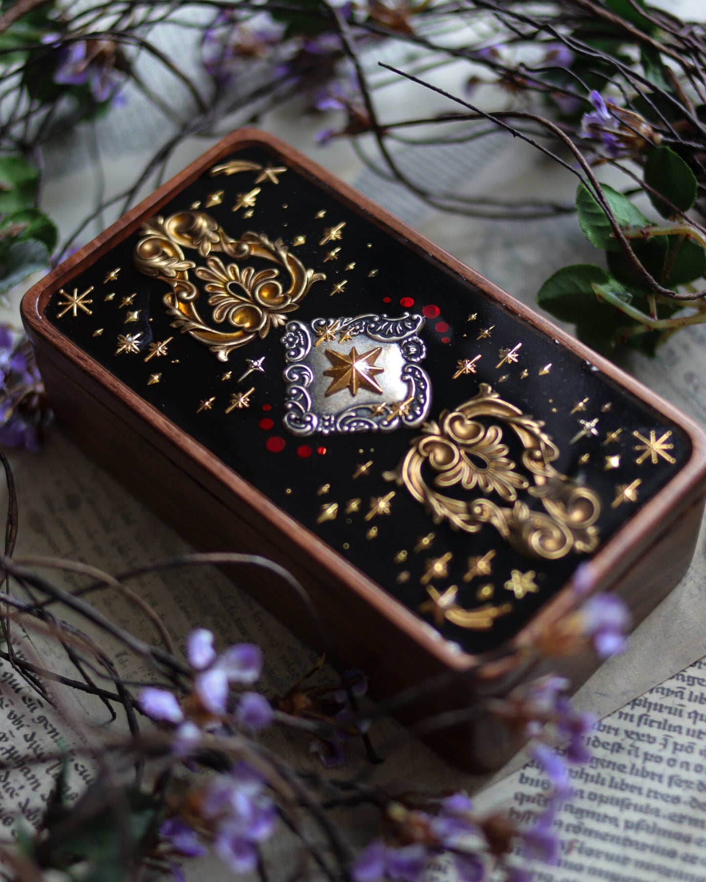 Walnut jewelry box - Starry night fantasy 胡桃木首飾盒 - 星夜幻想曲