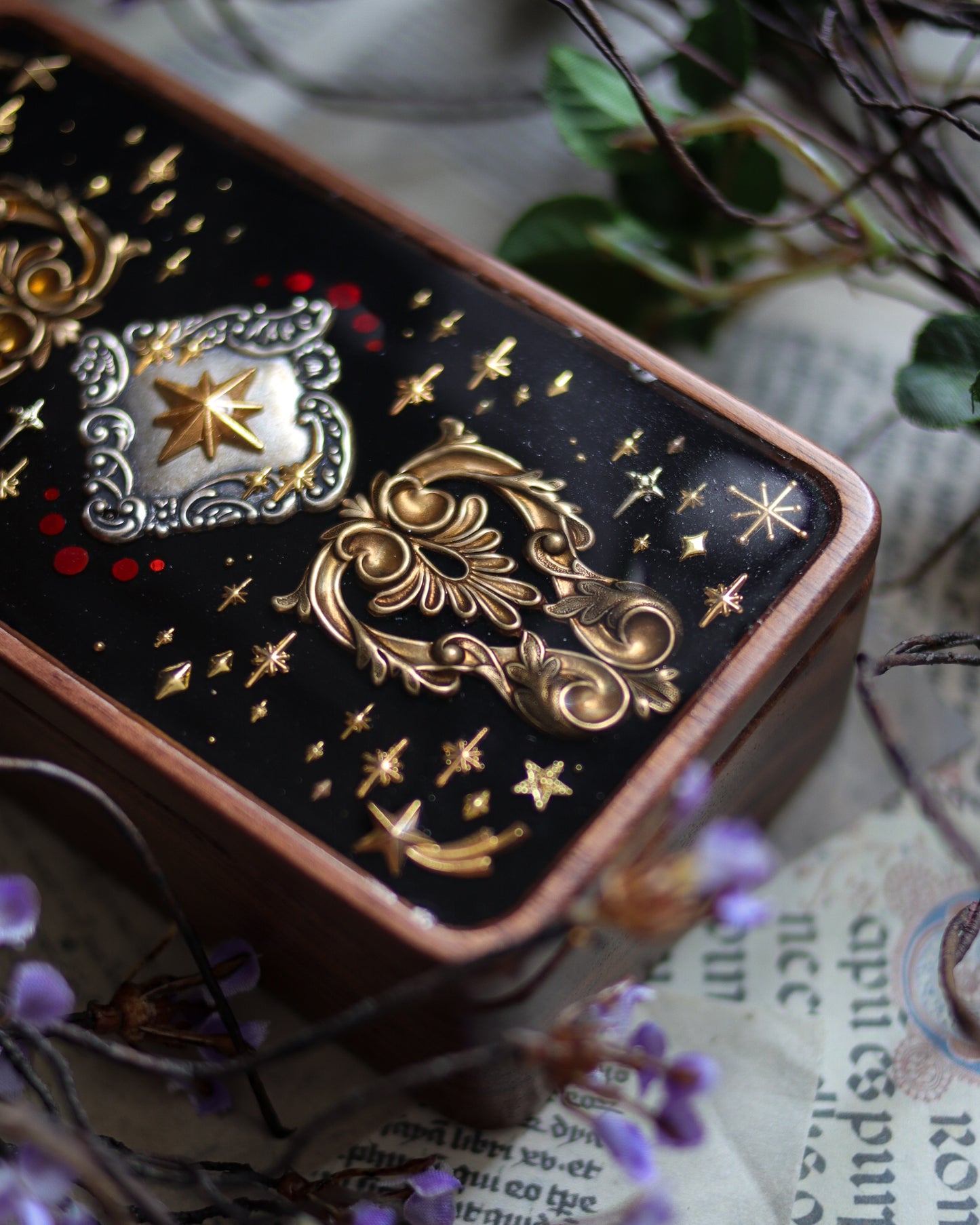 Walnut jewelry box - Starry night fantasy 胡桃木首飾盒 - 星夜幻想曲