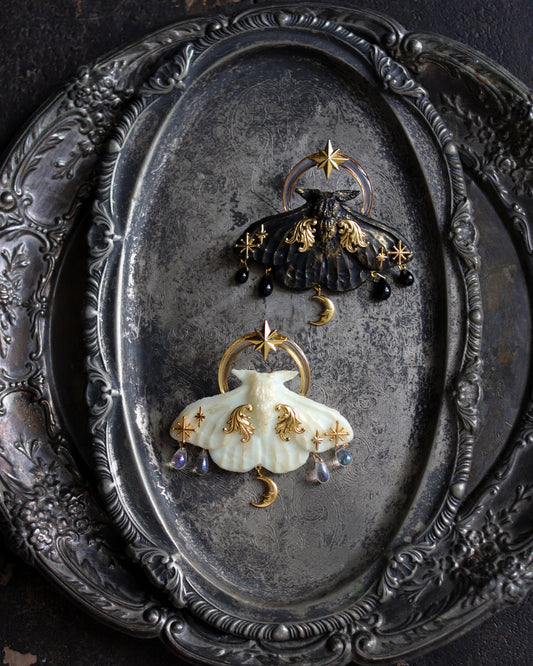Vintage style brooch - Dawn of Birth, Night of Rest
