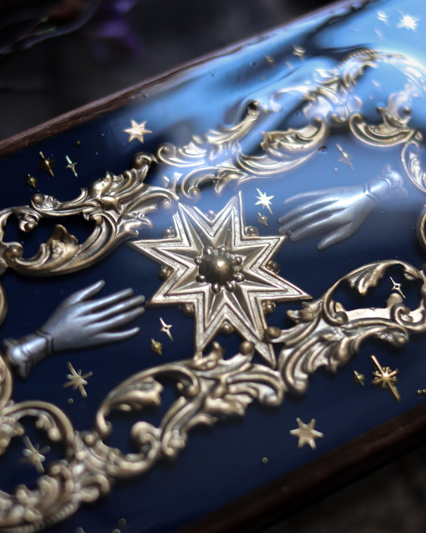 Vintage style walnut jewelry box - Catch the Starlight