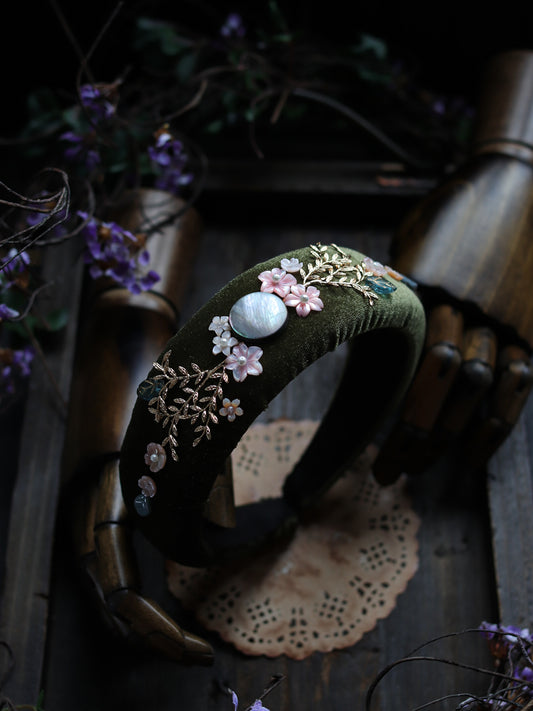 Vintage style headband - Moon Night Sakura