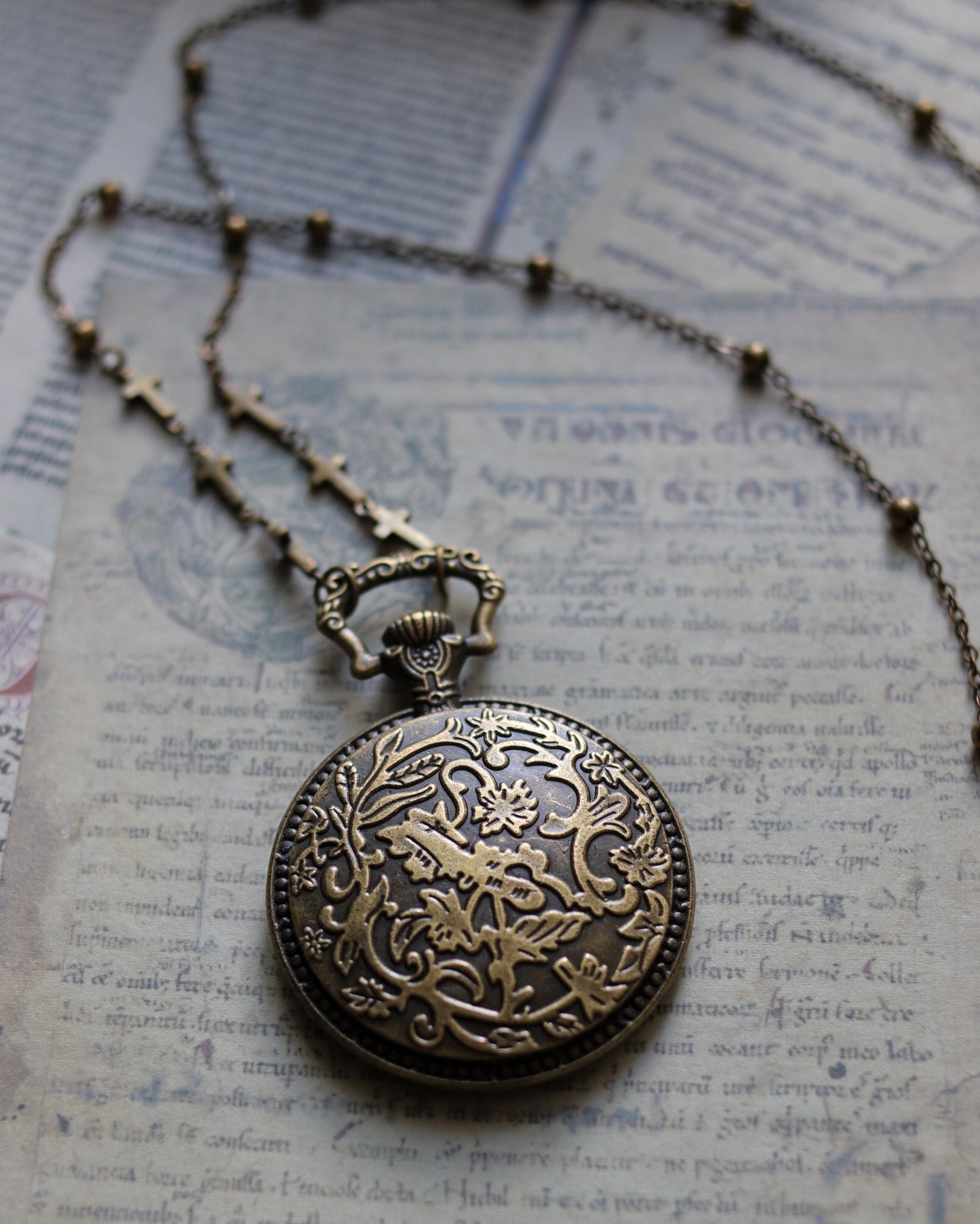 Vintage style necklace - Stained Glass Window Faith-Sacrifice