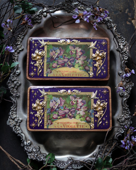 Vintage style walnut jewelry box - Violette