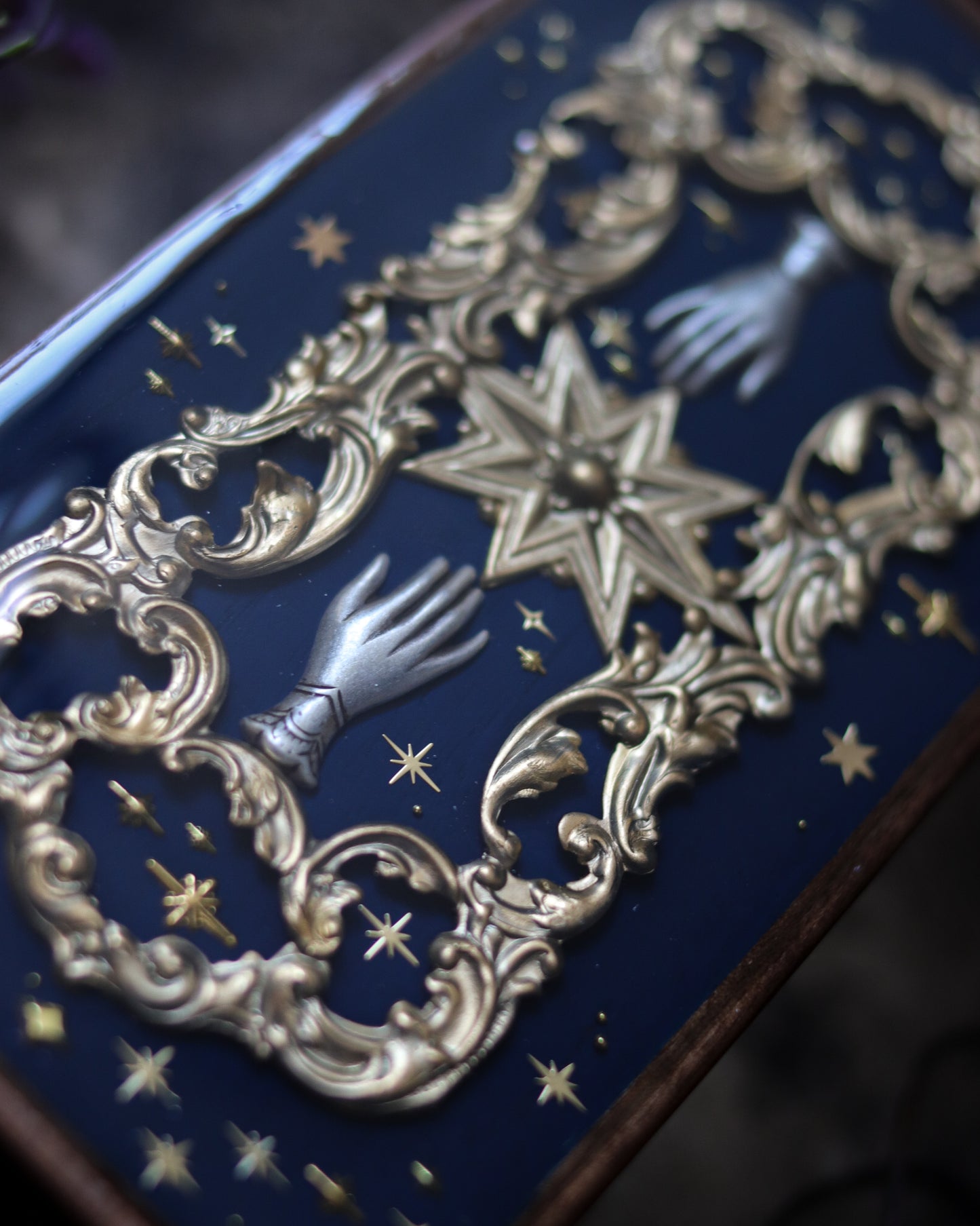 Vintage style walnut jewelry box - Catch the Starlight