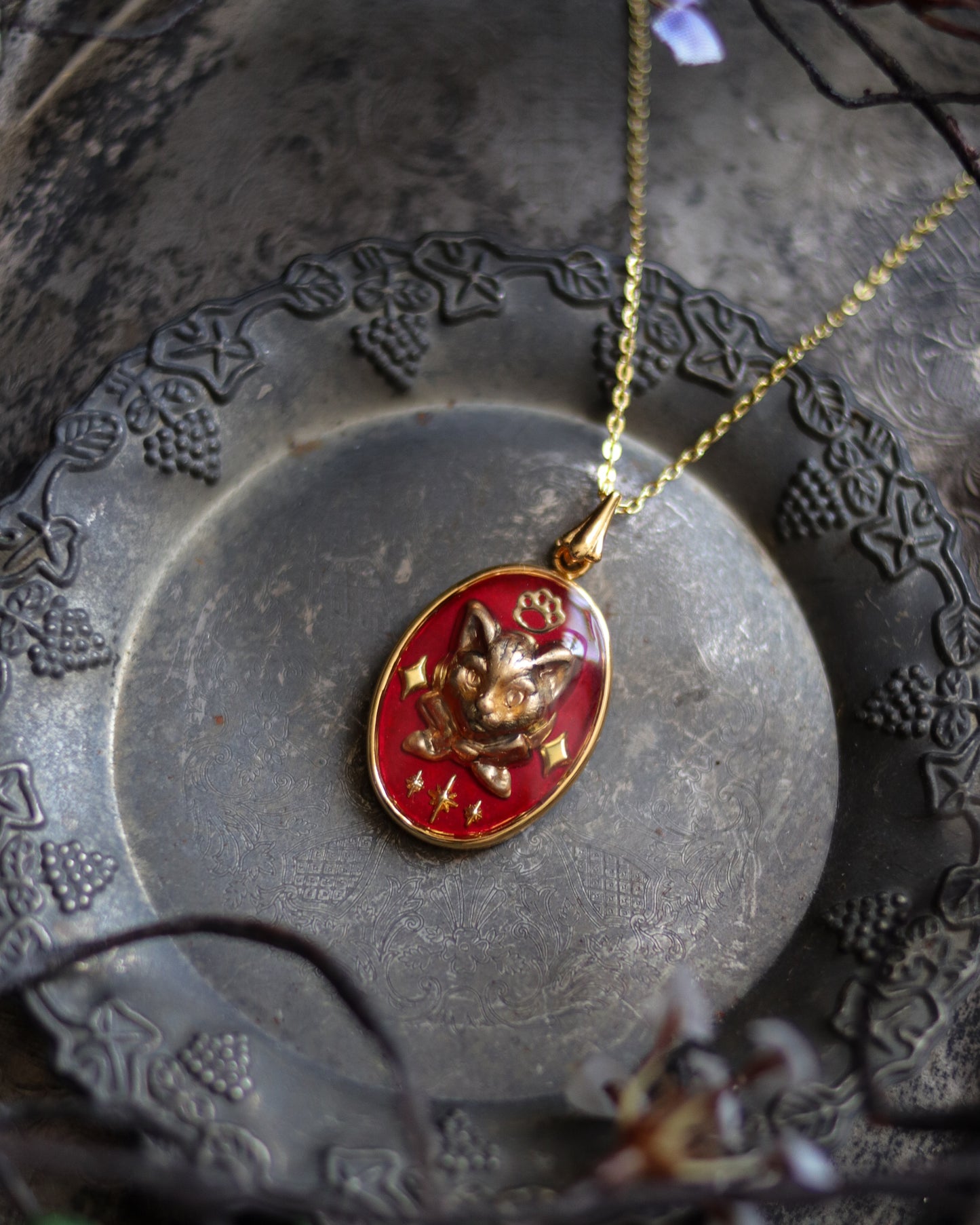 Vintage style necklace - Cat