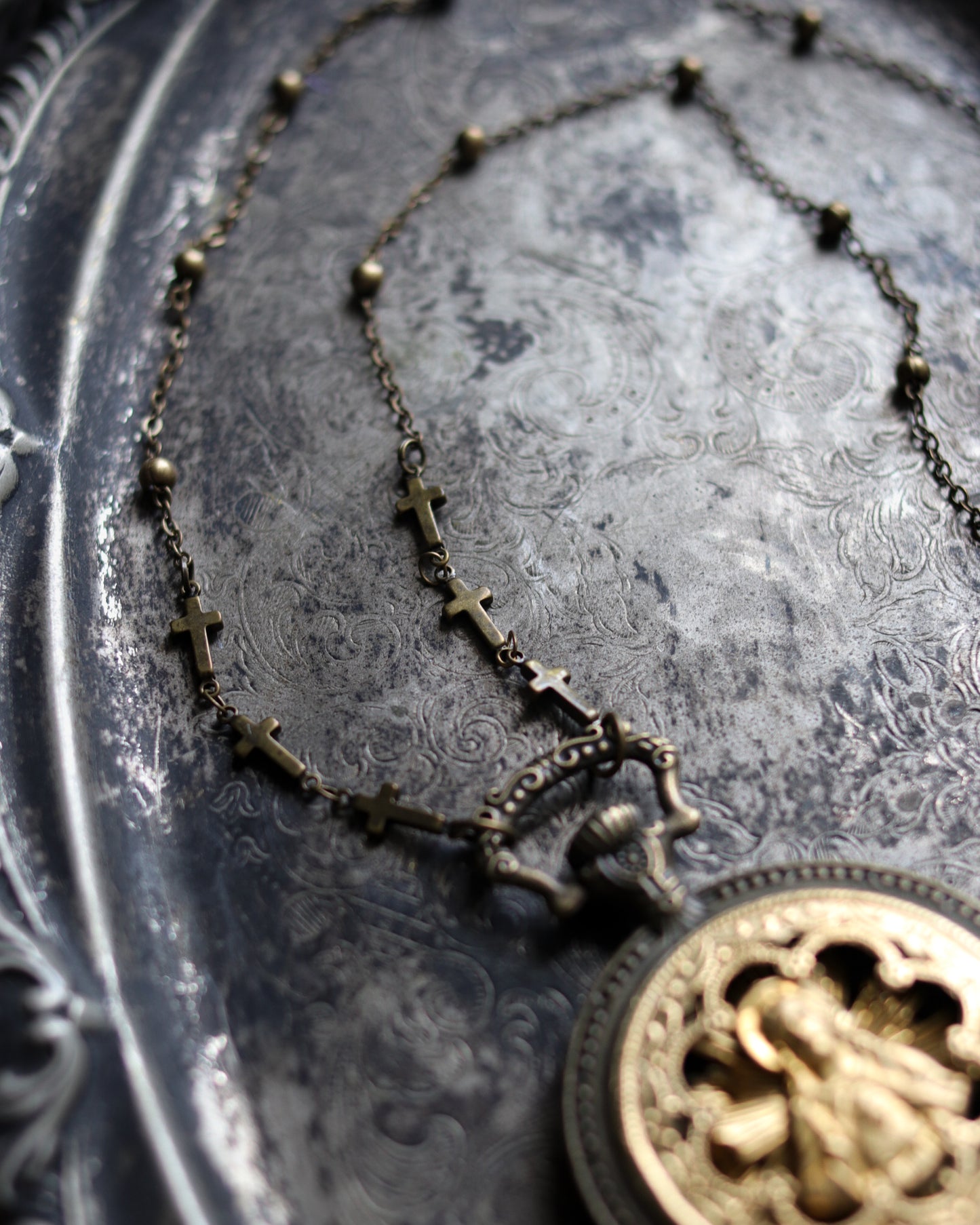 Vintage style necklace - Stained Glass Window Faith-Son of God