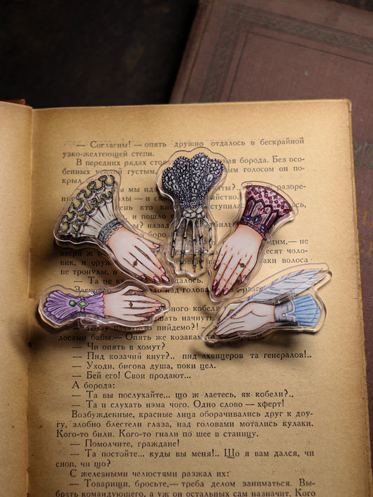 Acrylic Clip Set - Lady's Hand