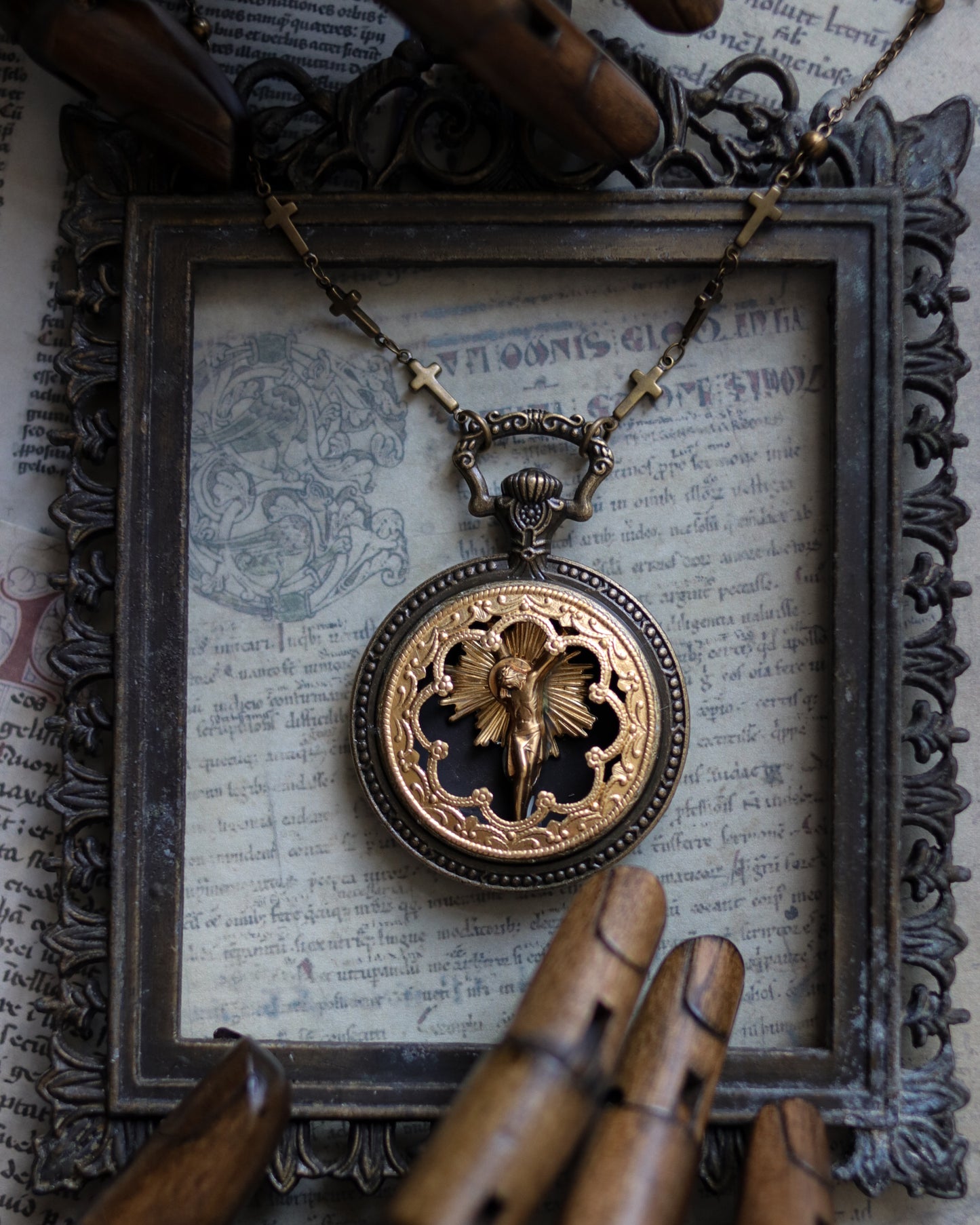 Vintage style necklace - Stained Glass Window Faith-Sacrifice