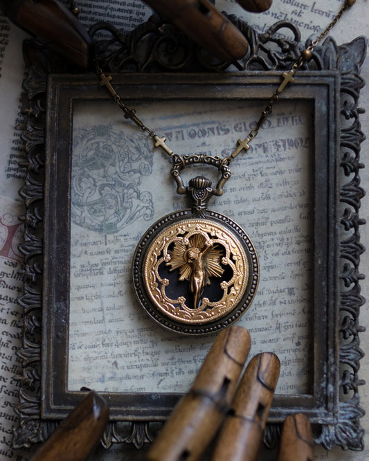 Vintage style necklace - Stained Glass Window Faith-Sacrifice