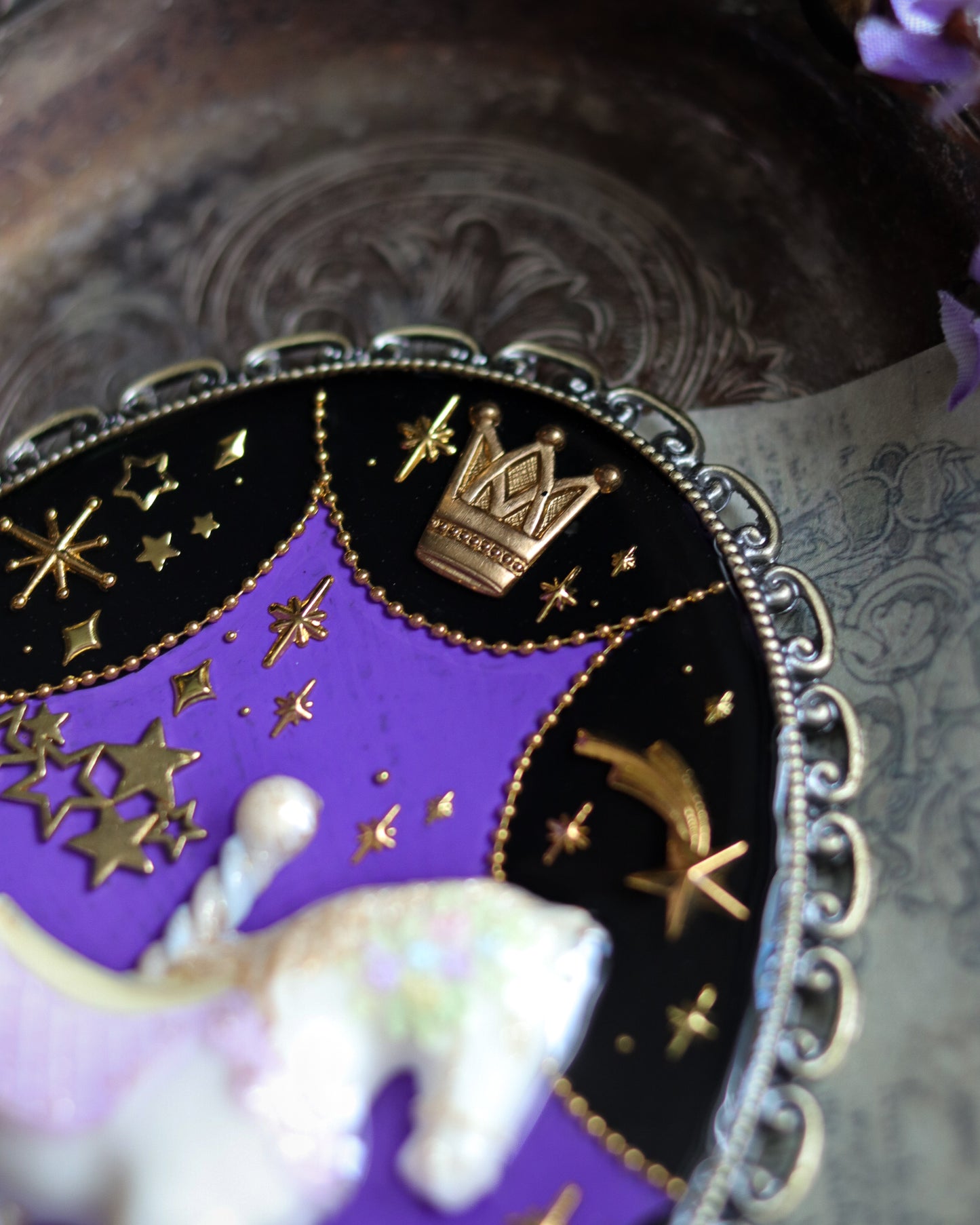 Vintage style hand mirror - Magic carousel