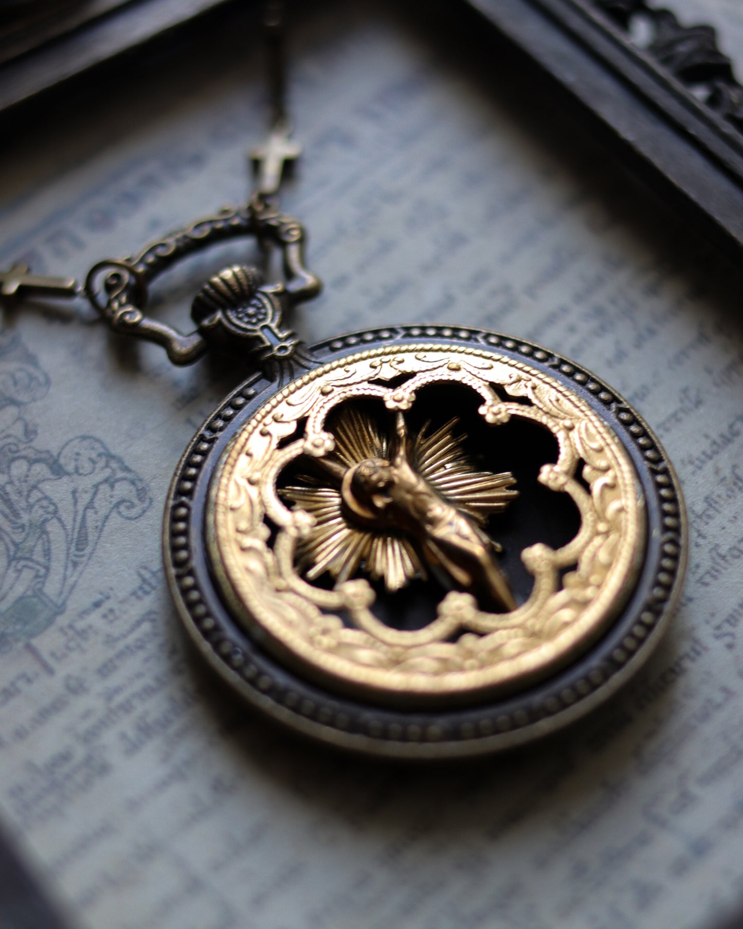 Vintage style necklace - Stained Glass Window Faith-Sacrifice