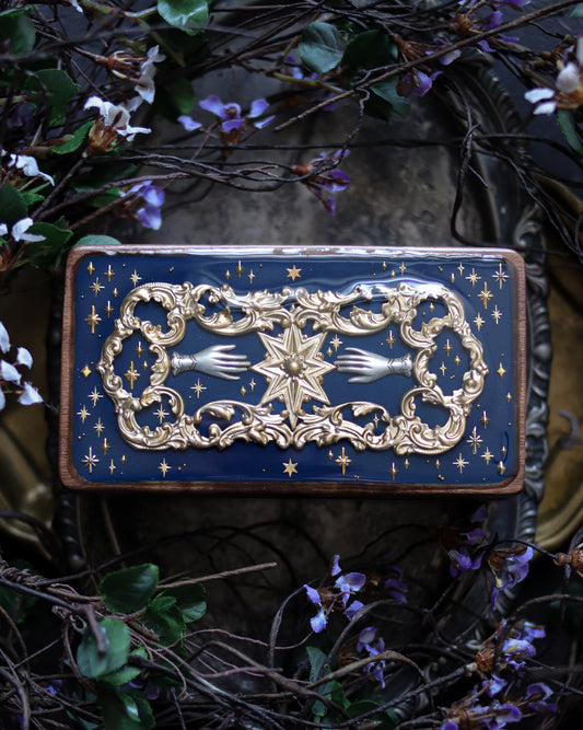 Vintage style walnut jewelry box - Catch the Starlight
