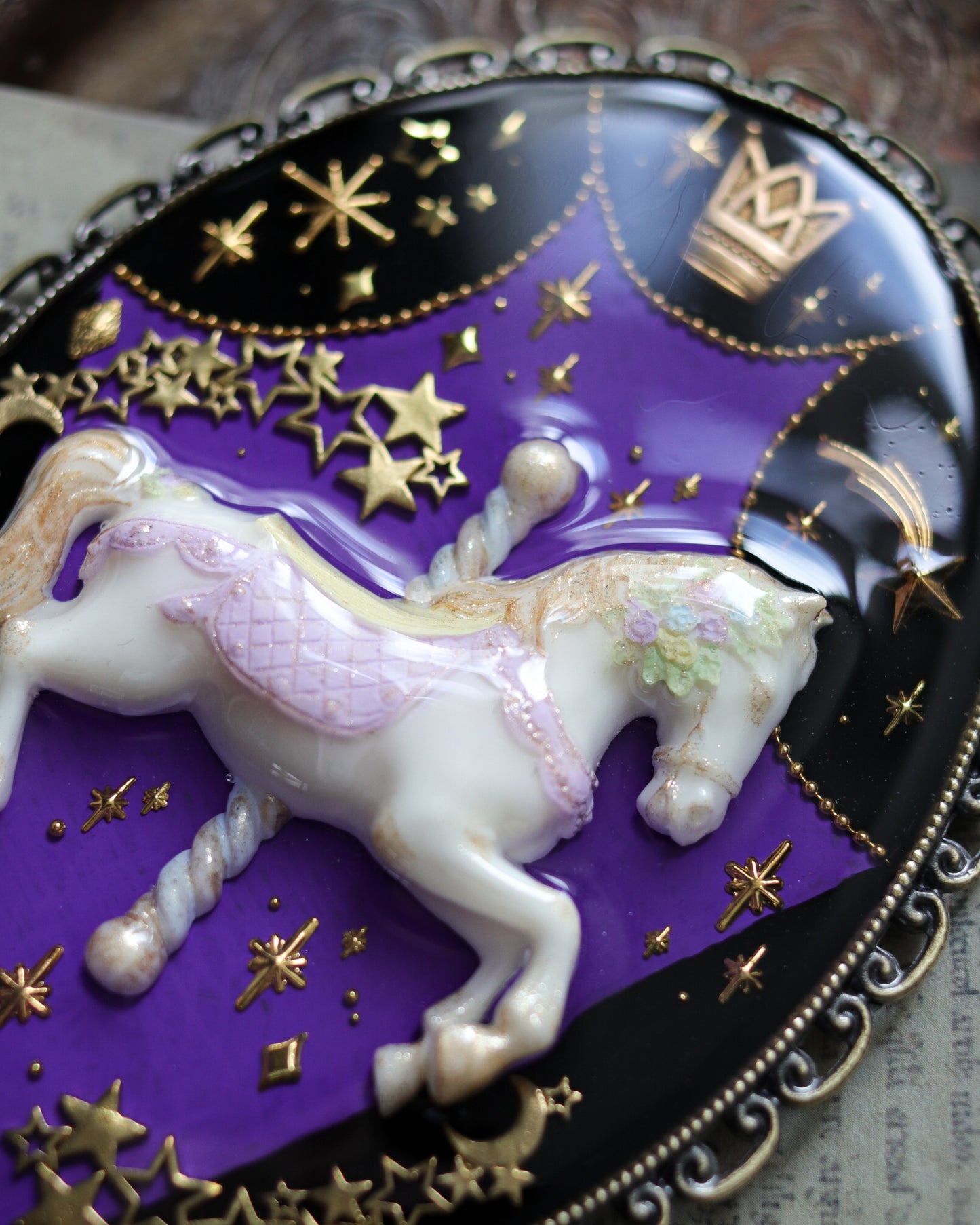 Vintage style hand mirror - Magic carousel