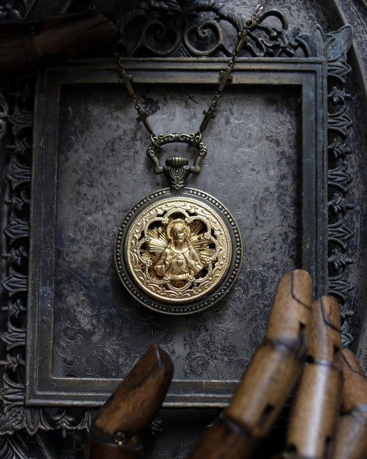 Vintage style necklace - Stained Glass Window Faith-Son of God