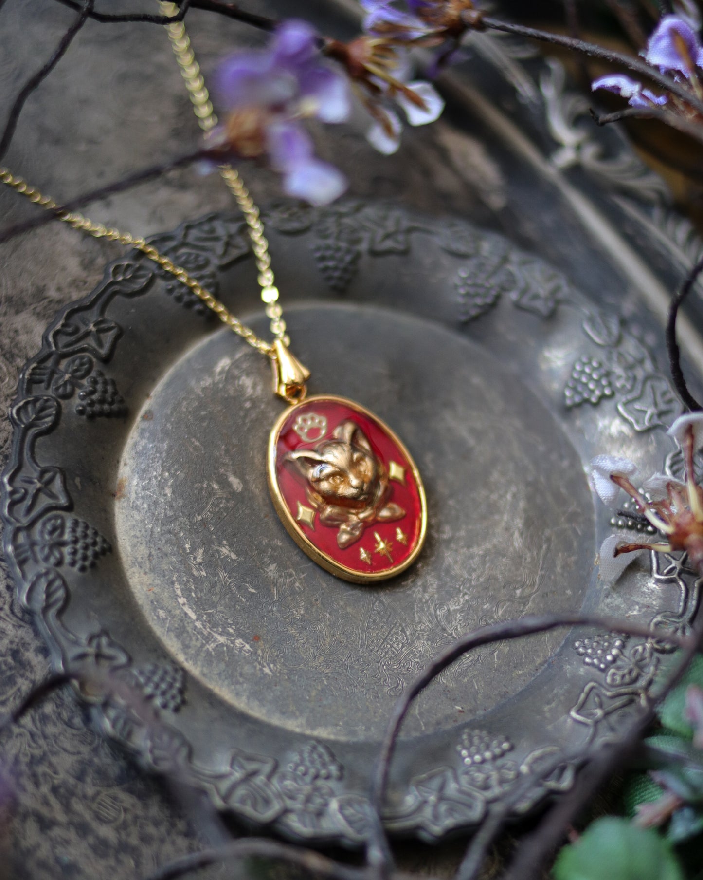 Vintage style necklace - Cat