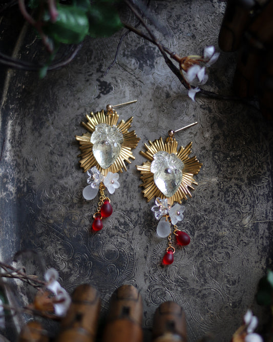 Vintage style earrings - Strawberry Shizuku