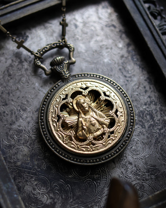 Vintage style necklace - Stained Glass Window Faith-Son of God