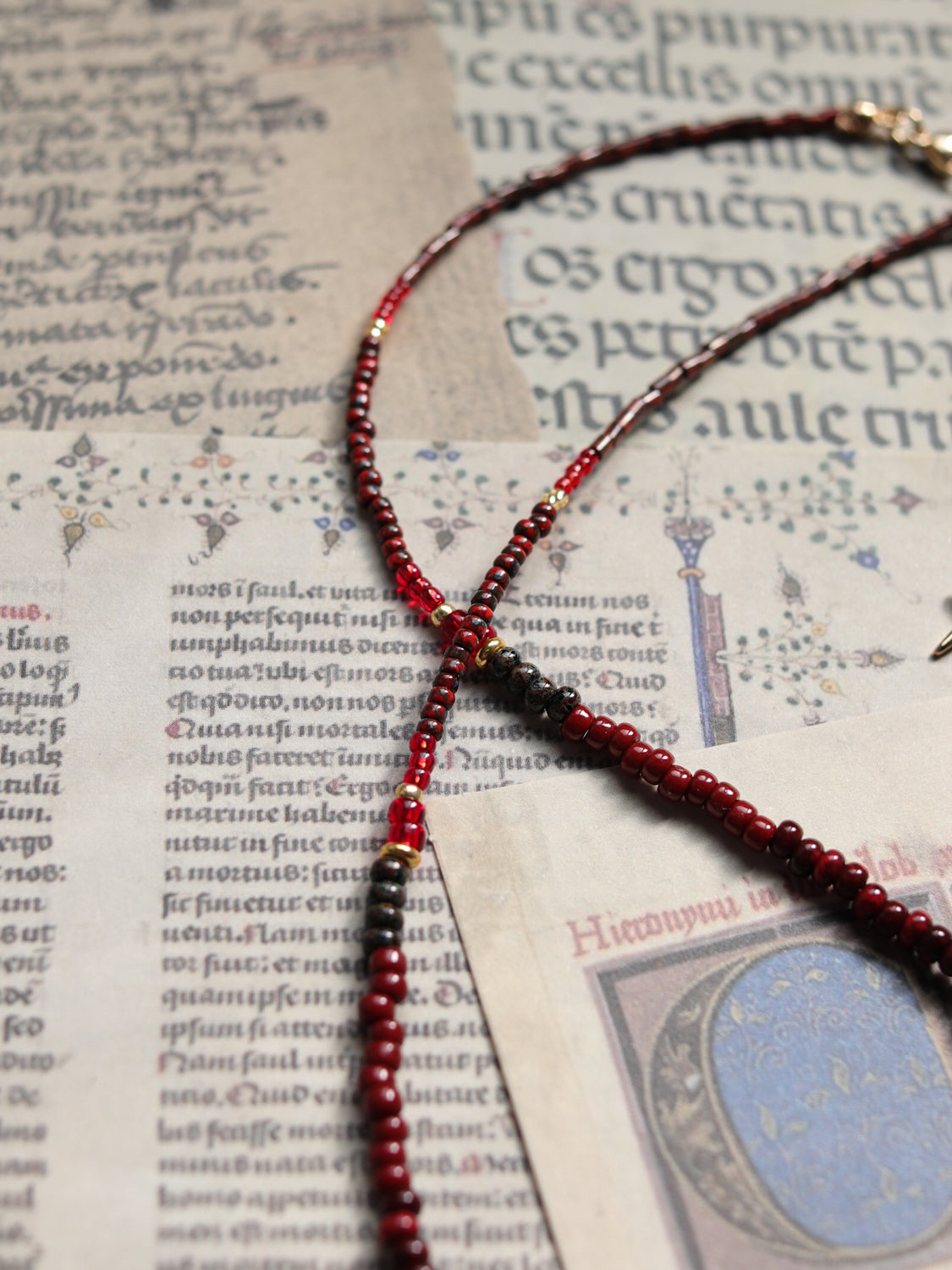 Czech glass bead necklace - Witch's Heart