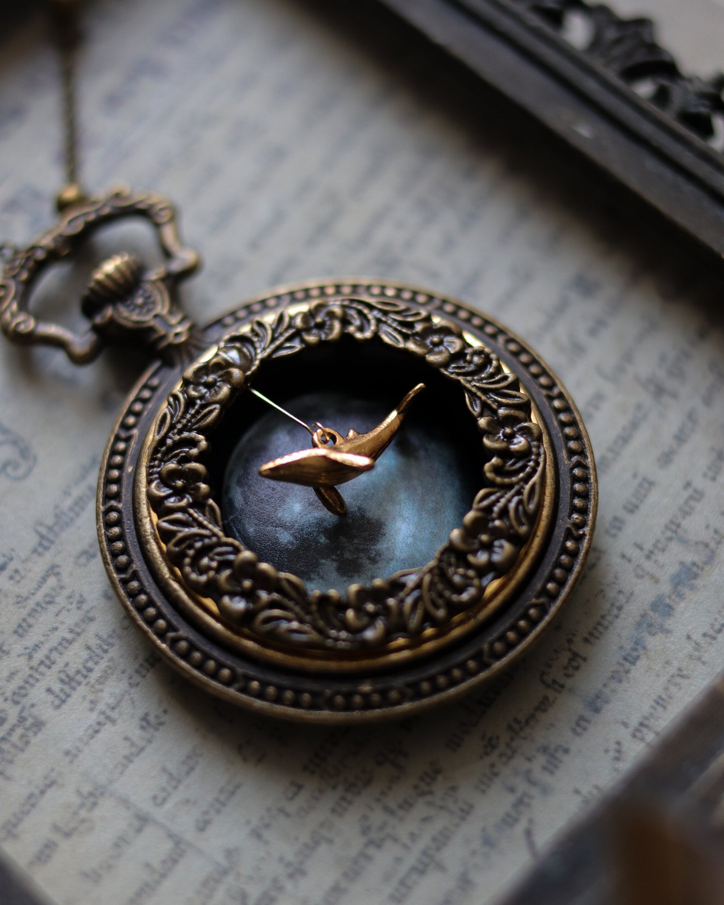 Vintage style necklace - Flying On Moonlit Night