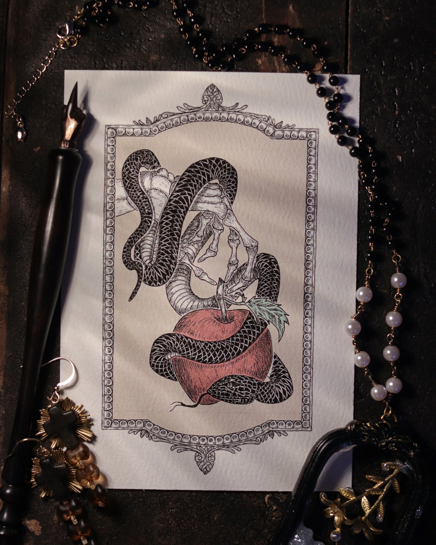 Art Print - Black Snake In Paradies